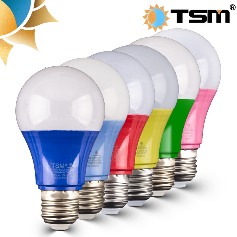 หลอดไฟปิงปอง หลอดสี LED 5W และ 3W ขั้ว E27 หลอดเป็น PVC ตกไม่แตก หลอดไฟปิงปอง หลอดไฟสี