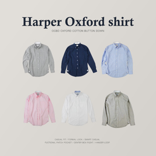 TWENTYSECOND OCBD เสื้อเชิ้ตแขนยาว ผ้าออกฟอร์ด รุ่น Harper Oxford shirt