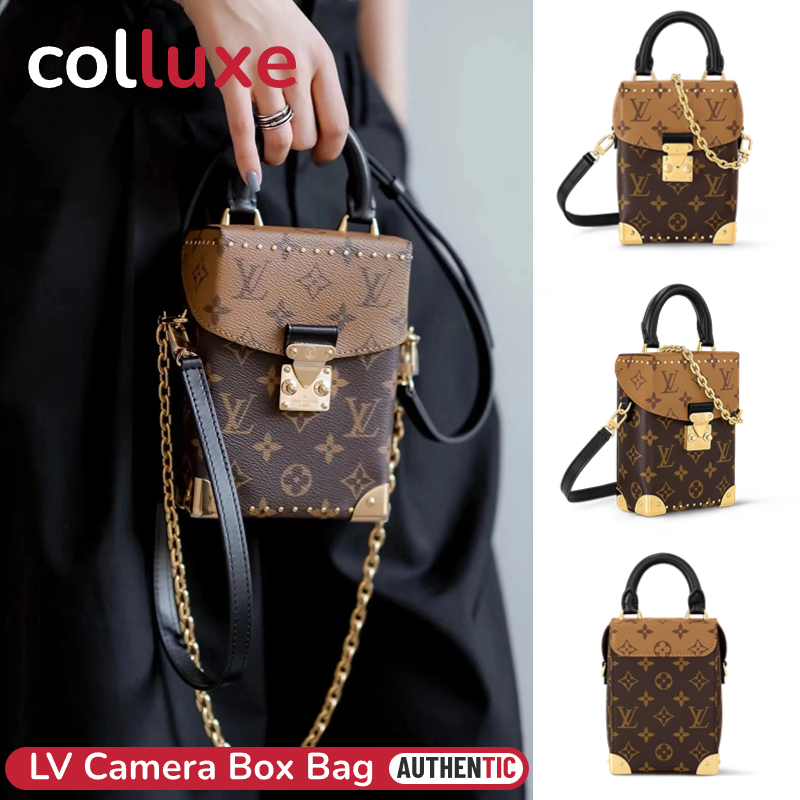 2023 New!!👜หลุยส์วิตตอง Louis Vuitton LV Camera Box Bag Monogram canvas กระเป๋าถือ กระเป๋าสะพายสตรี