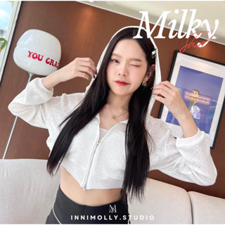 🎟️ ลด 45.- ใส่โค้ด INNISEP 🫧 (พร้อมส่ง🥫) innimolly.studio♡เสื้อฮู้ดแขนยาว milky shirt #IM688