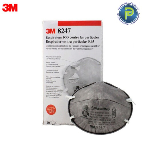 3M™8247 R95 NUISANCE OV RES. 20EA/BX3M™ หน้ากากรองฝุ่น ละออง กลิ่นเจือจางของไอระเหยสารตัวทำละลาย, R9