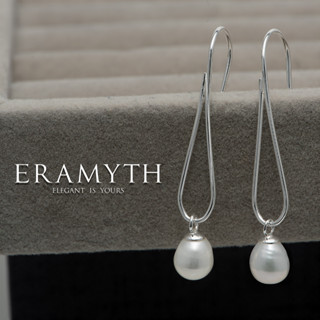 Eramyth jewelry: ต่างหูตะขอ ห้อยมุกแท้น้ำจืด ตัวเรือนเป็น Silver 925 การันตี คุณภาพ SLE-0141-S31 (สินค้าพร้อมส่งจ้า)