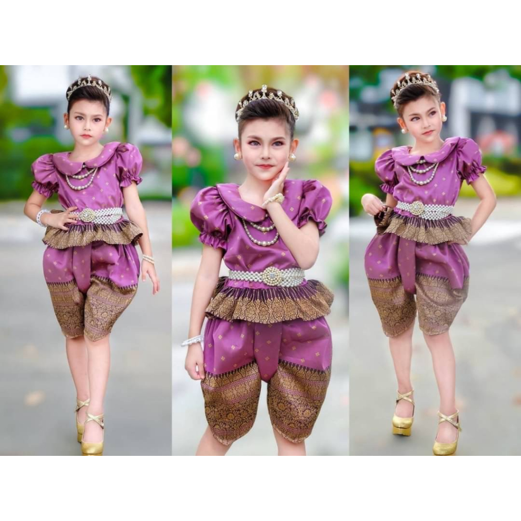 ชุดไทยประยุกต์ ชุดไทยเด็กผู้หญิง ชุดไทยโจงกระเบนเด็ก ชุดไทยน่ารักๆ ชุดไทยราชปะแตน ชุดไทยรัชกาลที่5