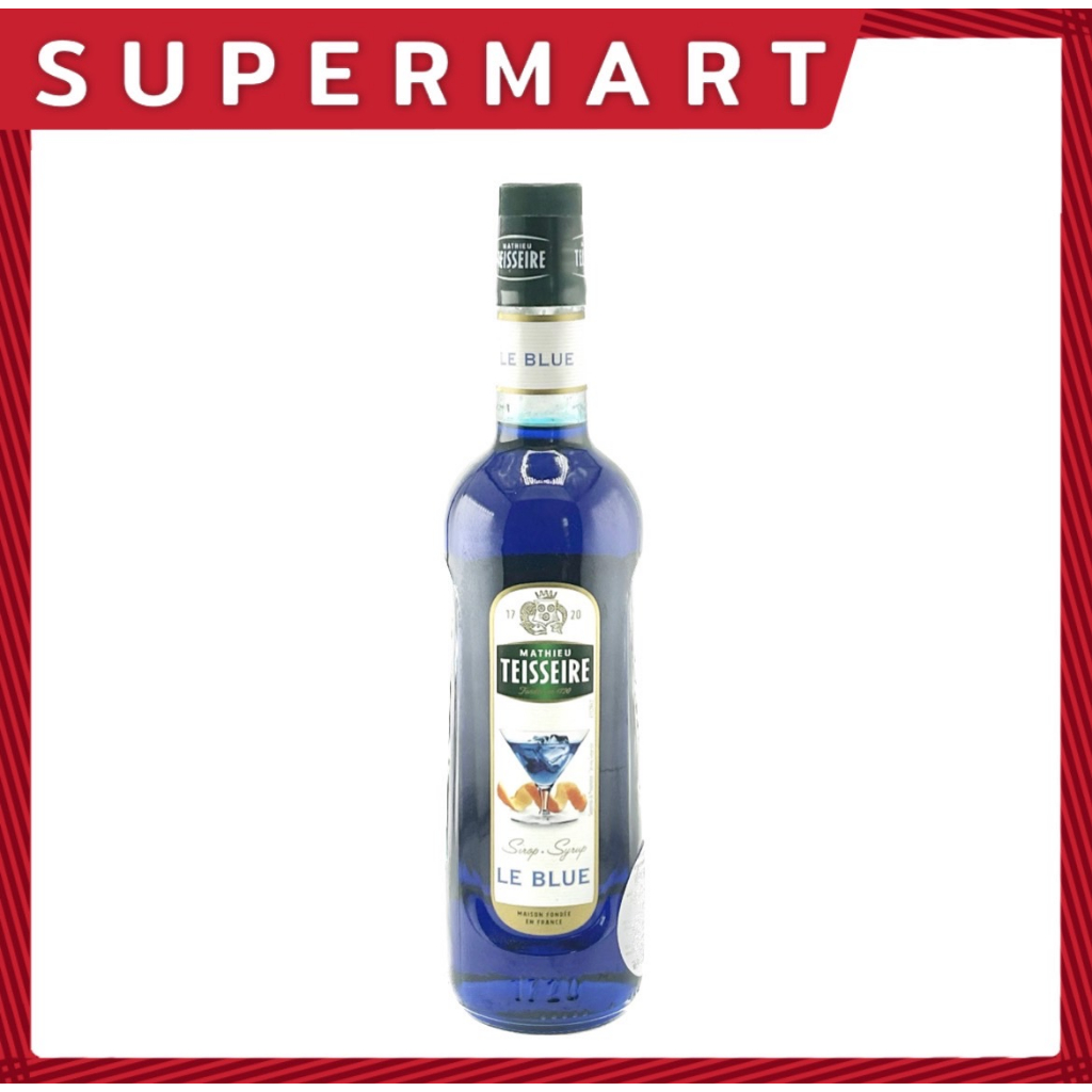 SUPERMART Mathieu Teisseire Blue Curacao Syrup 700 ml.กลิ่นกูราเซา ตราแมททิวเตสแซร์ 700 มล. #1108176