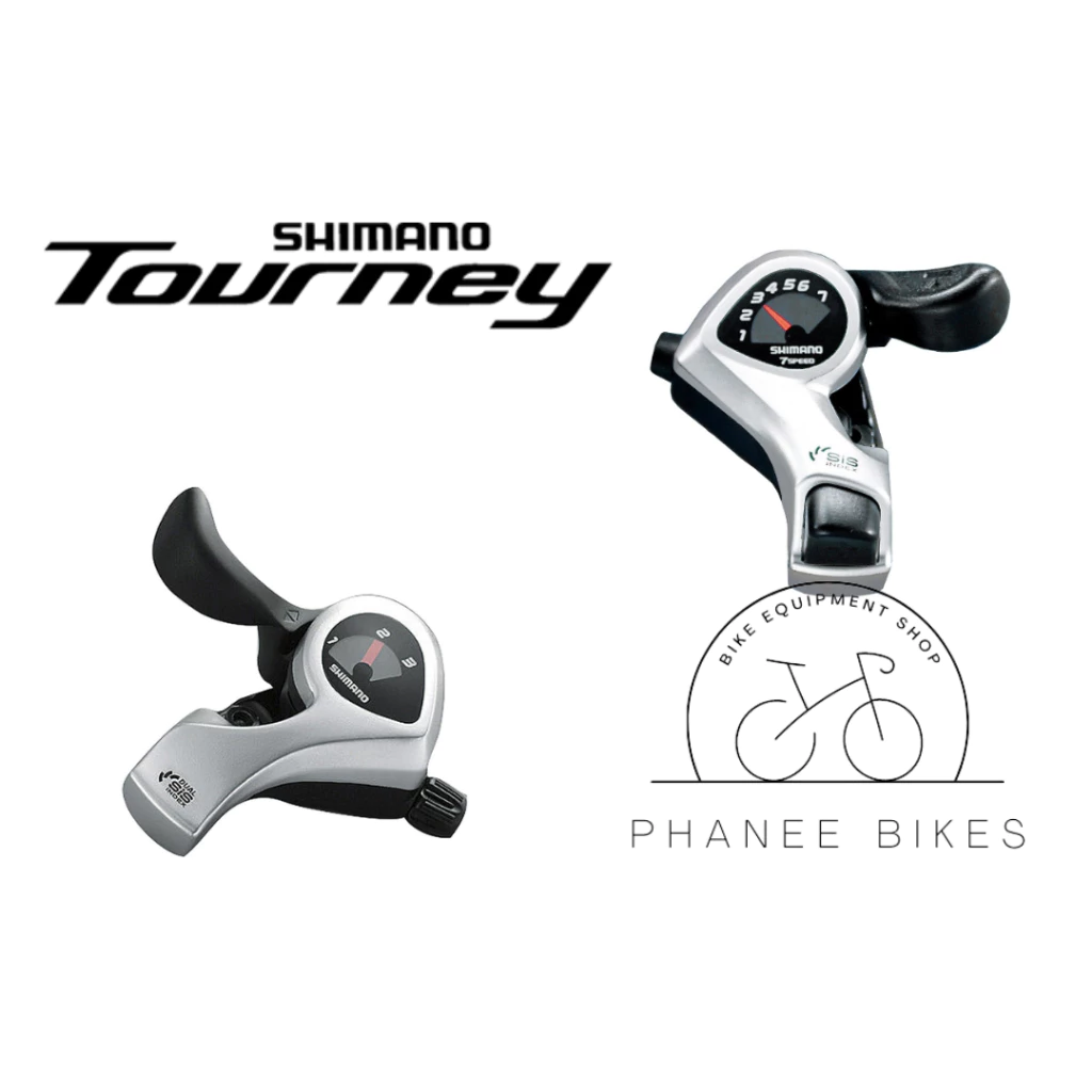 มือเกียร์ Shimano Tourney รุ่น SL-TX50 สีเงิน ขนาด 6 Speed / 7 Speed เสือภูเขา รถพับ