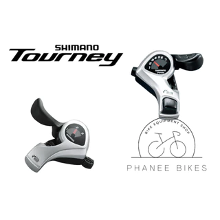 มือเกียร์ Shimano Tourney รุ่น SL-TX50 สีเงิน ขนาด 6 Speed / 7 Speed เสือภูเขา รถพับ