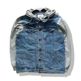 Pull&amp;Bear Hooded 4 Pockets Denim Jacket รอบอก 42”