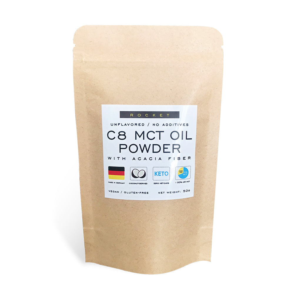 ROCKET C8 MCT OIL POWDER - ซี 8 เอ็มซีที ออยล์ พาวเดอร์ | จากมะพร้าว | by HEALTHOLICIOUS