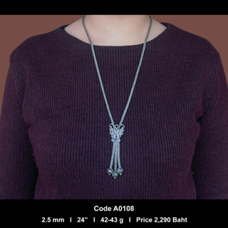 ฮักเงินน่านพร้อมจัดส่ง สร้อยคอเงินแท้ 92.5% สร้อยคอวินเทจเงินแท้ 925 handmade jewelry สร้อยคอลงยา สร้อยคอผีเสื้อ
