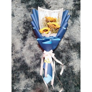ช่อดอกไม้ทานตะวัน 3 ดอก(พร้อมส่ง)