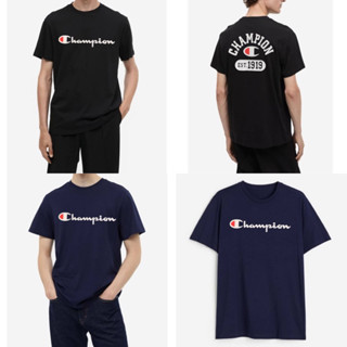 ขส2928 งานป้าย Champion เสื้อยืดคอกลมแขนสั้น unisex ทรงผู้ชาย งานสกรีนด้านหน้า-หลัง ตามแบบ