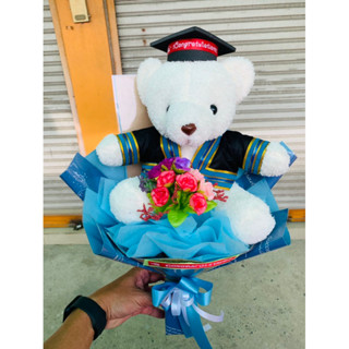 🎓💸🐻‍❄️🎁_ช่อหมีชุดครุยราชภัฏภาคกลาง🙏🎓🎓👑🌟👍  🌟❤️ มี4 แถบสี  น้ำเงิน  ชมพู ส้ม ขาว สนใจสั่งได้เลยจ้าา_🙏🏻😇  🎉⭐️⚡️