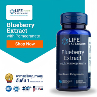 ราคาLE Blueberry Extract and Promegranate Extract ดูแลผิว ต้านริ้วรอย บำรุงสมอง หัวใจ Life Extension Thailand