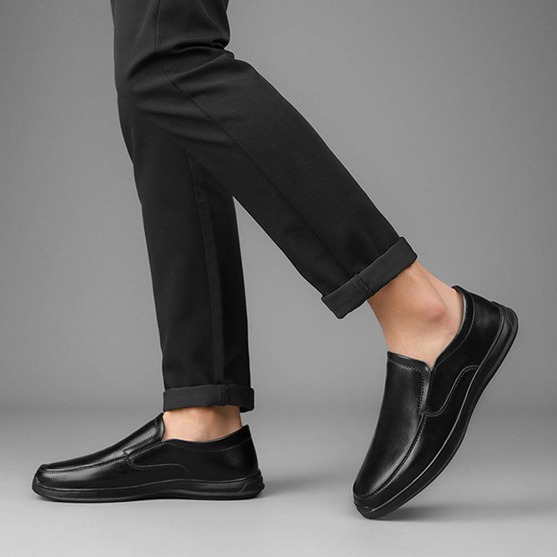 LGShoes ยอดฮิต🌟รองเท้าคัชชูชายสีดำลุคสุภาพ รองเท้าหนังสวมใส่ง่ายใส่ใช้งานได้ทุกโอกาส คัชชูผู้ชายพื้นนุ่มใส่สบาย💗