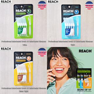 REACH® Professional Interdental Brush 10 Interdental Cleaners แปรงซอกฟัน สำหรับฟันกว้าง แน่น และแน่นพิเศษ