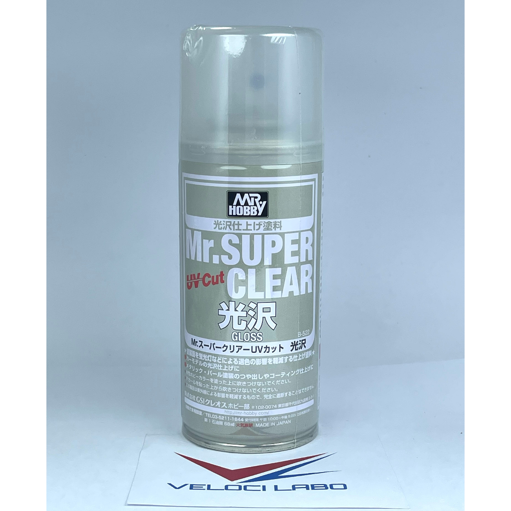 MR HOBBY Mr. SUPER CLEAR (GLOSS) UV Cut B522 170 ml. สเปรย์ กระป๋อง เนื้อละเอียด กัน ยูวี 522
