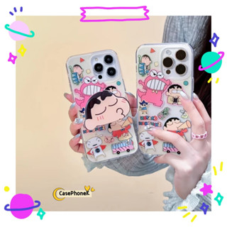 ✨จัดส่งภายใน 24 ชม✨เคสไอโฟน12 13 14 Pro For 11 เครยอนชินจัง ความนิยม แฟชั่น เรียบง่าย สาวน่ารักหัวใจ การป้องกันการตก Cas