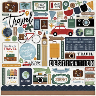 Lets Go Travel Cardstock Stickers 12"X12" สติกเกอร์