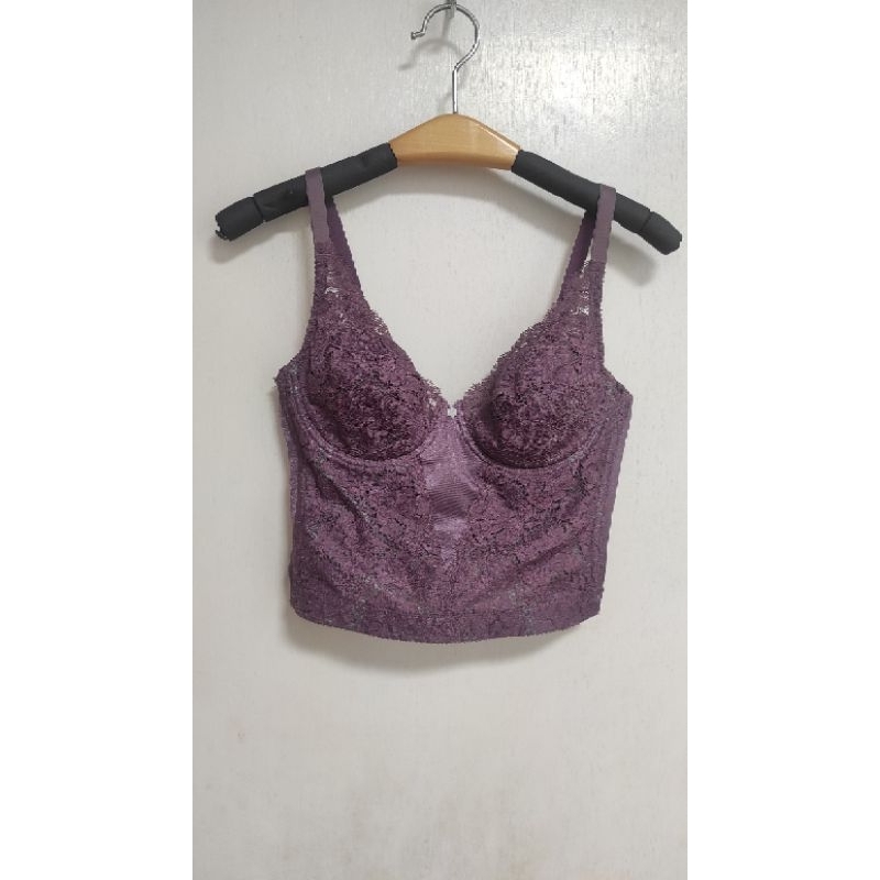 WIENNA เวียนนา เสื้อชั้นในตัวยาว รุ่น DB 16078 size D70 สีม่วง มือสอง สภาพดีมาก