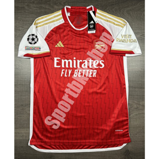 เสื้อฟุตบอล Arsenal Home อาร์เซน่อล เหย้า  2023/24 พร้อมอาร์มยูฟ่า แชมป์เปี้ยนลีค