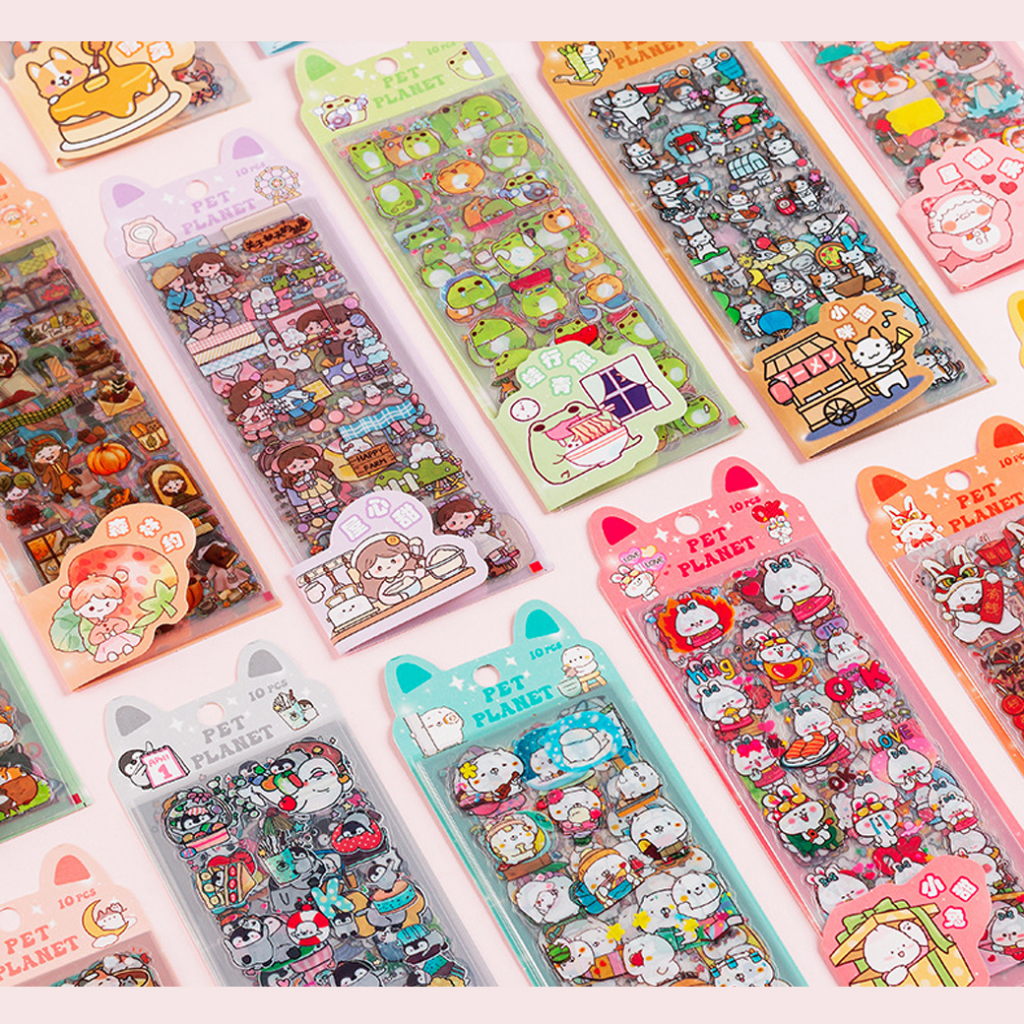 [พร้อมส่ง] สติ๊กเกอร์ลายการ์ตูน แมว น่ารัก กันน้ำ ไดคัท Cute Cat Sticker