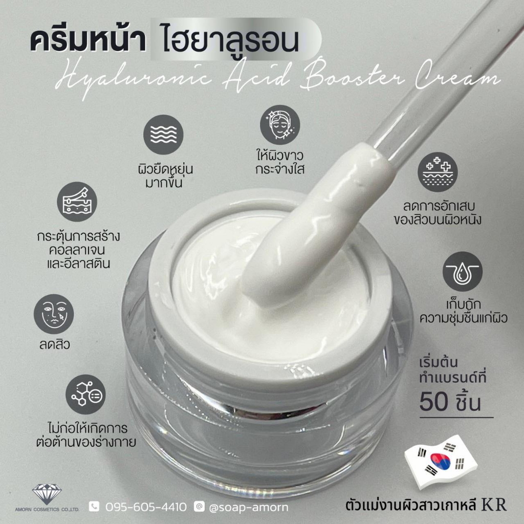 ครีมหน้า ไฮยาลูรอน ฟื้นฟูผิวขาวใส ฉ่ำวาว