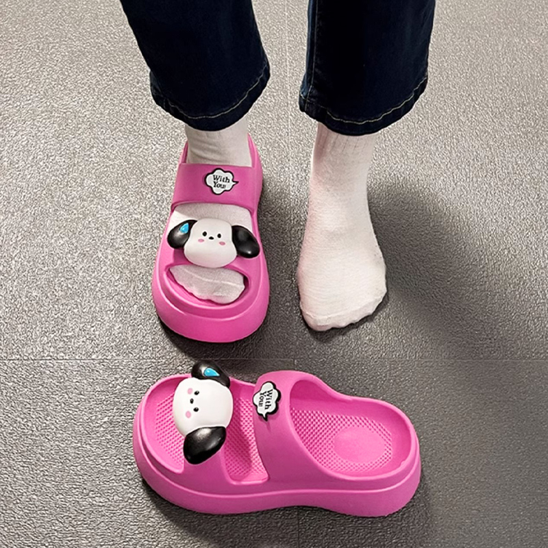 Jthel มาใหม่ รองเท้าแตะลำลอง พร้อมส่งจากไทย แบบสวมมา พร้อมตัวการ์ตูนติดน้องหมาสุดน่ารัก ดีเทลสายคาด 2 สเต็ป สวมใส่สบาย ใ - รูปที่ 5