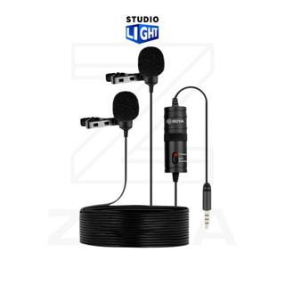 BOYA BY-M1DM Dual Lavalier Microphone ไมโครโฟนหนีบปกเสื้อ ไมค์คู่ สำหรับมือถือ กล้อง แบบคู่ รับเสียงแบบ Omni-directional