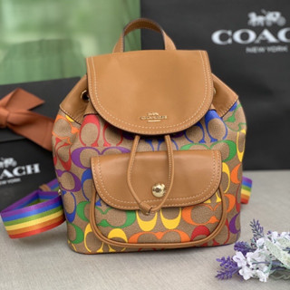งานOutlet C4097 Pennie Backpack 22 In Rainbow Signature Canvas 002