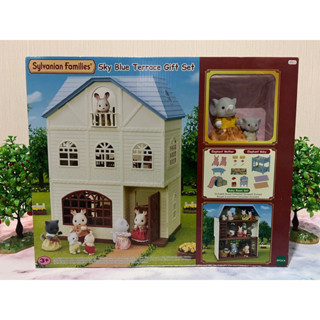 Sylvanian Families Sky Blue Terrace Gift Set ซิลวาเนียน บ้าน สกายบลูส์เทอร์เรส กิ๊ฟต์เซ็ท มือ1