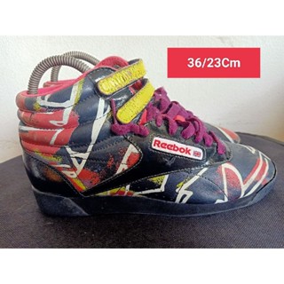 Reebok Size 36 ยาว 23 Cm  รองเท้ามือสอง  ผู้หญิง เท้าเล็ก  หนัง แฟชั่น ลำลอง ทำงาน