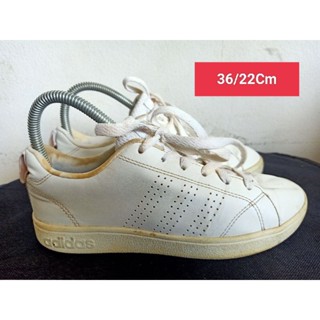 Adidas Size 36 ยาว 22 Cm  รองเท้ามือสอง  ผู้หญิง เท้าเล็ก  หนัง แฟชั่น ลำลอง ทำงาน