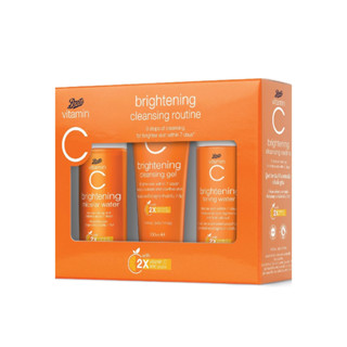 Boots Vitamin C บู๊ทส์ วิตามิน ซี ไบรท์เทนนิ่ง คลีนซิ่ง รูทีน ไมเซลล่า วอเตอร์ 100 มล.คลีนซิ่ง เจล 100 มล.โทนนิ่ง วอเตอร