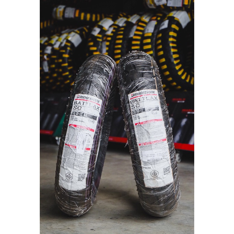 (ยางปี 26) ยาง BRIDGESTONE BATTLAX SC ใส่ VESPA SPRINT / PRIMA / LAMBRETTA ไซส์เดิม คู่ละ 3,390฿