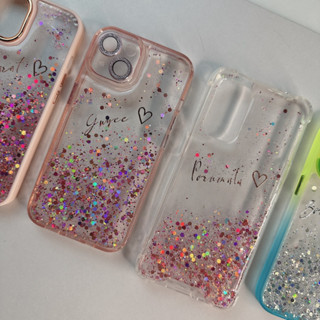 เคสเรซิ่น กากเพชร ใส่ชื่อตัวอักษร