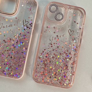 เคสกากเพชร กล้องวิ้ง เรซิ่น กากเพชร ใส่ชื่อตัวอักษร