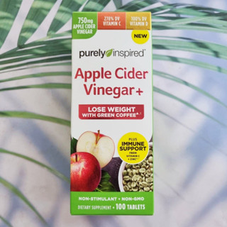 Purely Inspired® Apple Cider Vinegar+ 100 Easy-toSwallow Veggie Tablets น้ำส้มสายชู แอปเปิ้ล ไซเดอร์