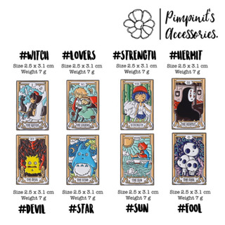 ʕ •ᴥ•ʔ ✿ พร้อมส่ง : เข็มกลัดเซ็ททาโรต์ตัวละครจิบลิสตูอิโอ | Ghibli Studio Characters x Tarot Card Enamel Brooch Pin Set.