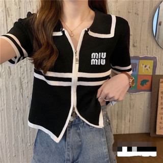 เสื้อแฟชั่น ไหมพรมคอปก MIU งานใหม่ล่าสุด พร้อมส่ง