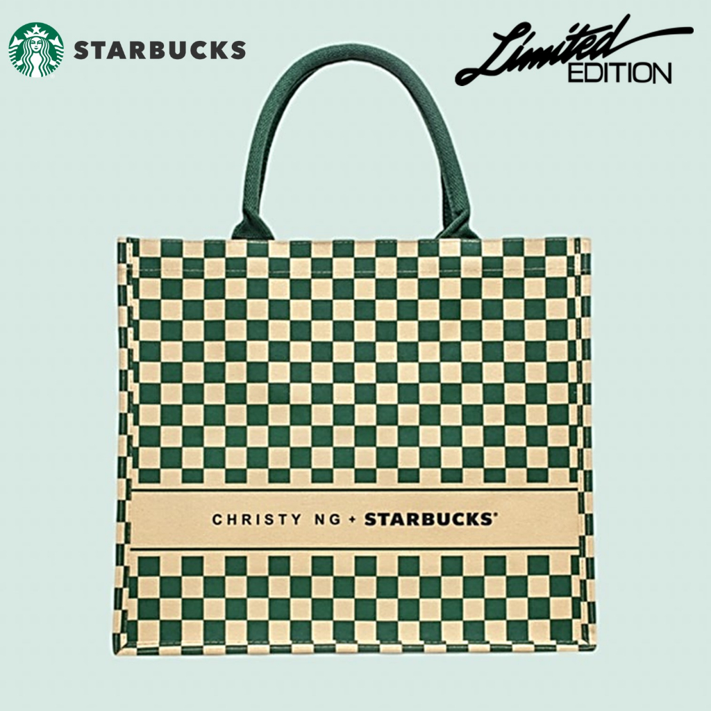 กระเป๋าผ้าใบใหญ่รุ่นพิเศษจากสตาร์บัค Christy NG + Starbucks Limited Edition Bag Green