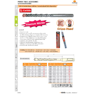 ดอกสว่านโรตารี่ 4แฉก X-Carbide มีขนาดให้เลือก 5.5 - 19mm ยี่ห้อ PUMPKIN รุ่น X-Carbide
