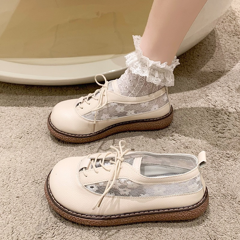 พร้อมส่งจากไทย รองเท้ามินิมอล ลูกไม้