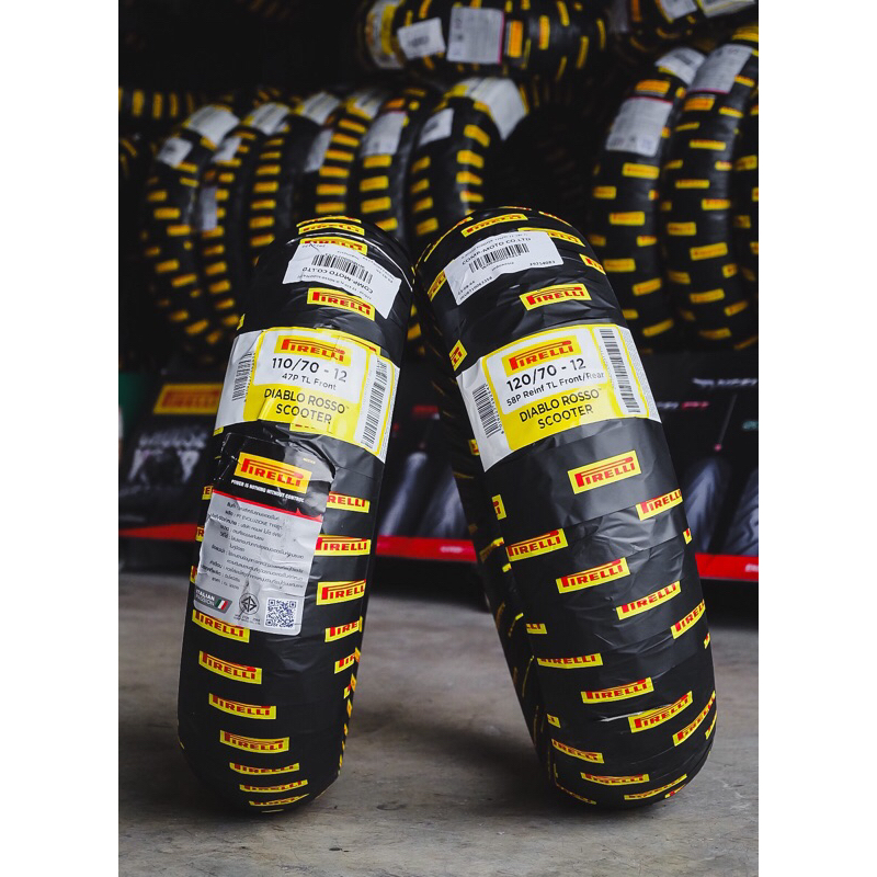 (ยางปี 26) ยาง PIRELLI ROSSO SCOOTER ใส่ VESPA / SPRINT / LAMBRETTA ไซส์เดิมคู่ละ 3,650฿