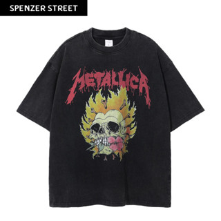 Spenzer.street | 🖤 Metallica flower โอเวอร์ไซส์ เสื้อผ้าสตรีท เกาหลี y2k แฟชั่น ผ้ากีฬา ทราวิส 2pac ฮิต 2023 มาใหม่