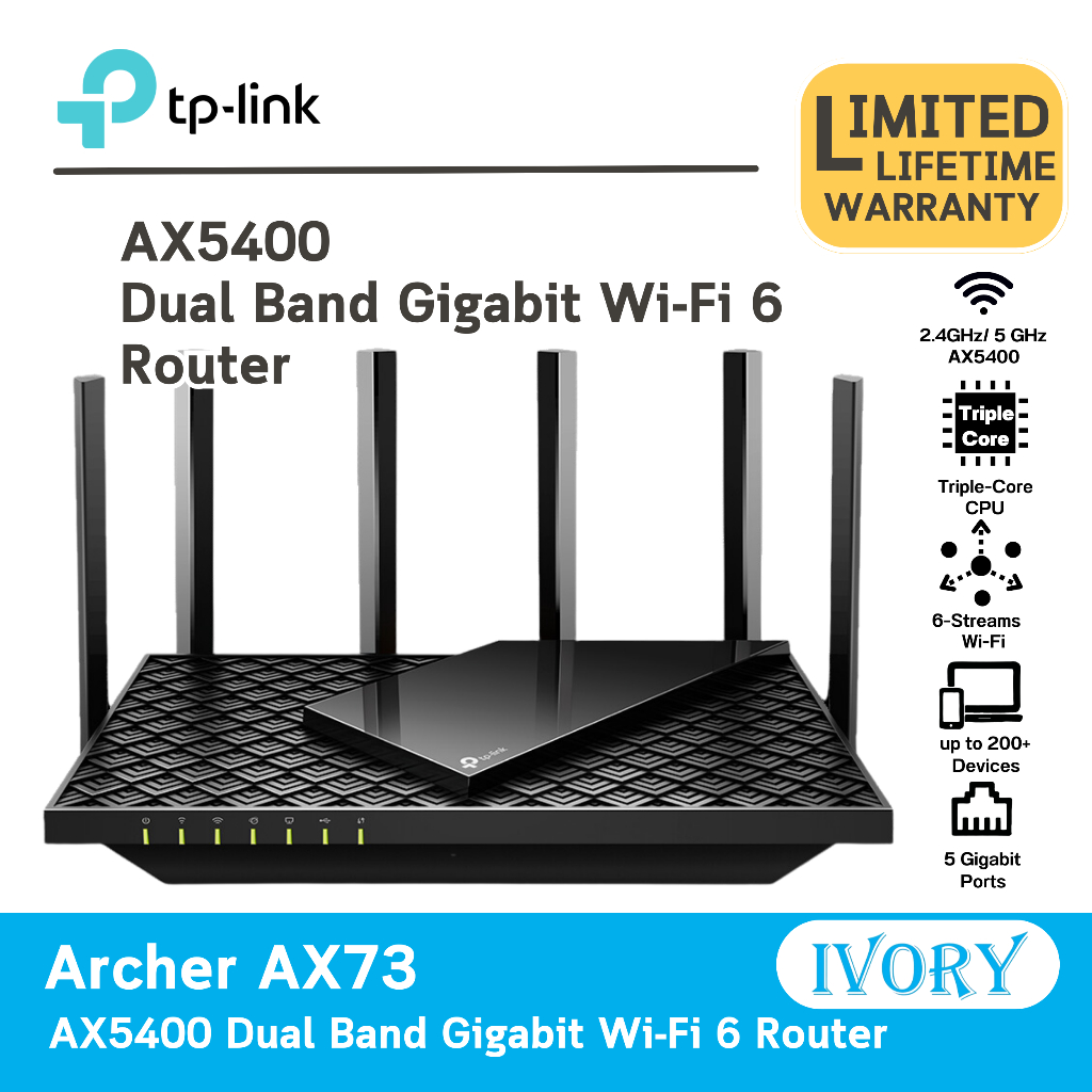 TP-LINK Archer AX73 AX5400 Dual-Band Gigabit Wi-Fi 6 Router/ivoryitshop