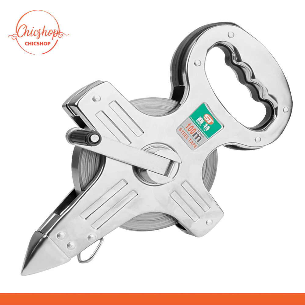 chishop เทปวัดระยะสแตนเลส 30/50/100 เมตร Portable steel ruler