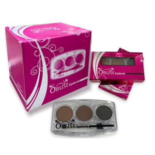 (ยกโหล)Obuse Eyebrow OB039 โอบิวส์ เขียนคิ้วพาเลทฝุ่น ไล่ระดับ 3 โทน