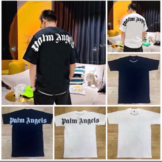 เสื้อคอกลมปาล์มเเองดจิ้ลพิมพ์หลังโค้งPalm angelsงานสวยพิมพ์คอ