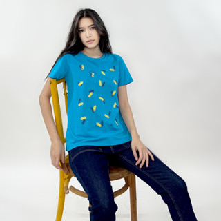 PORTLAND เสื้อแขนสั้นลายปัก / Short Sleeve Print Tee (BLUE)