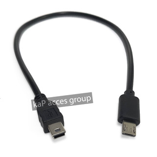 Mini 5 Pin / Micro USB สายต่อ มินิ 5พิน ตัวผู้ ไป ไมโคร USB ตัวผู้ ความยาวสายประมาณ 30ซม.